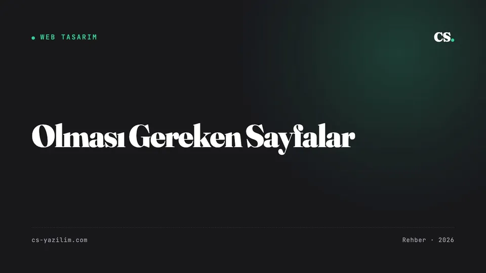 Kurumsal Web Sitesinde Olması Gereken Sayfalar