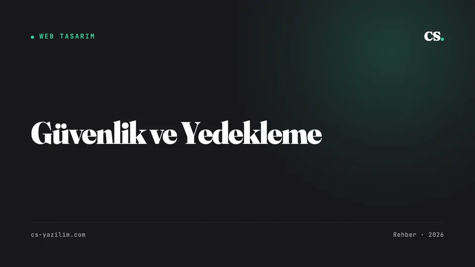 Web Sitesi Güvenliği ve Yedekleme